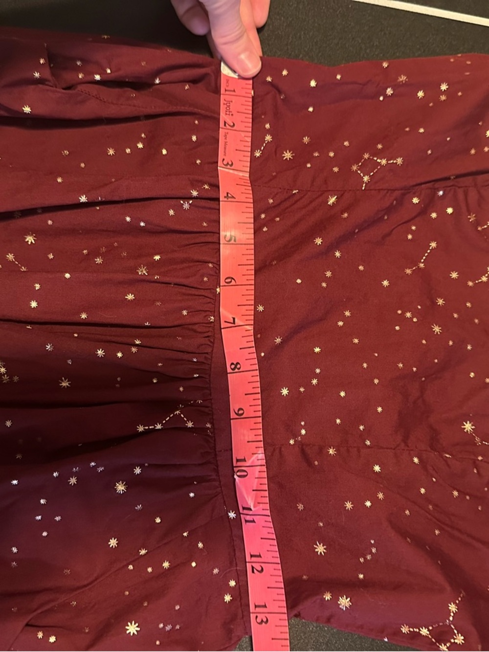 100% Cotton Modcloth Burgundy Constellation Dress - Picture 9 of 9